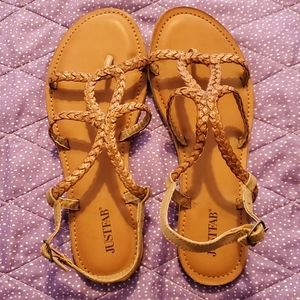 JustFab Size 8 1/2 Sandal Tanned